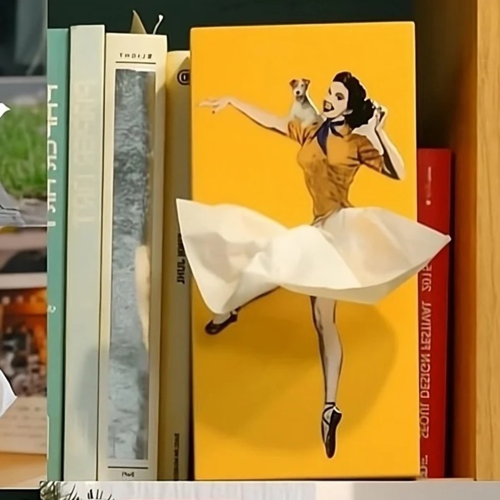 NEW IN BOX tissue box Flying Skirt Dispenser Vintage Girl Wall pinup ballerina